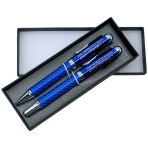 The Pennsylvania State University ballpoint/rollerball carbon fiber pen set